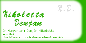 nikoletta demjan business card