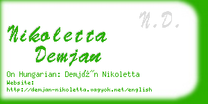 nikoletta demjan business card